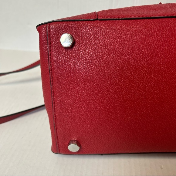 Rebecca Minkoff Regan Satchel Leather Tote In Scarlet Color - Picture 5 of 15